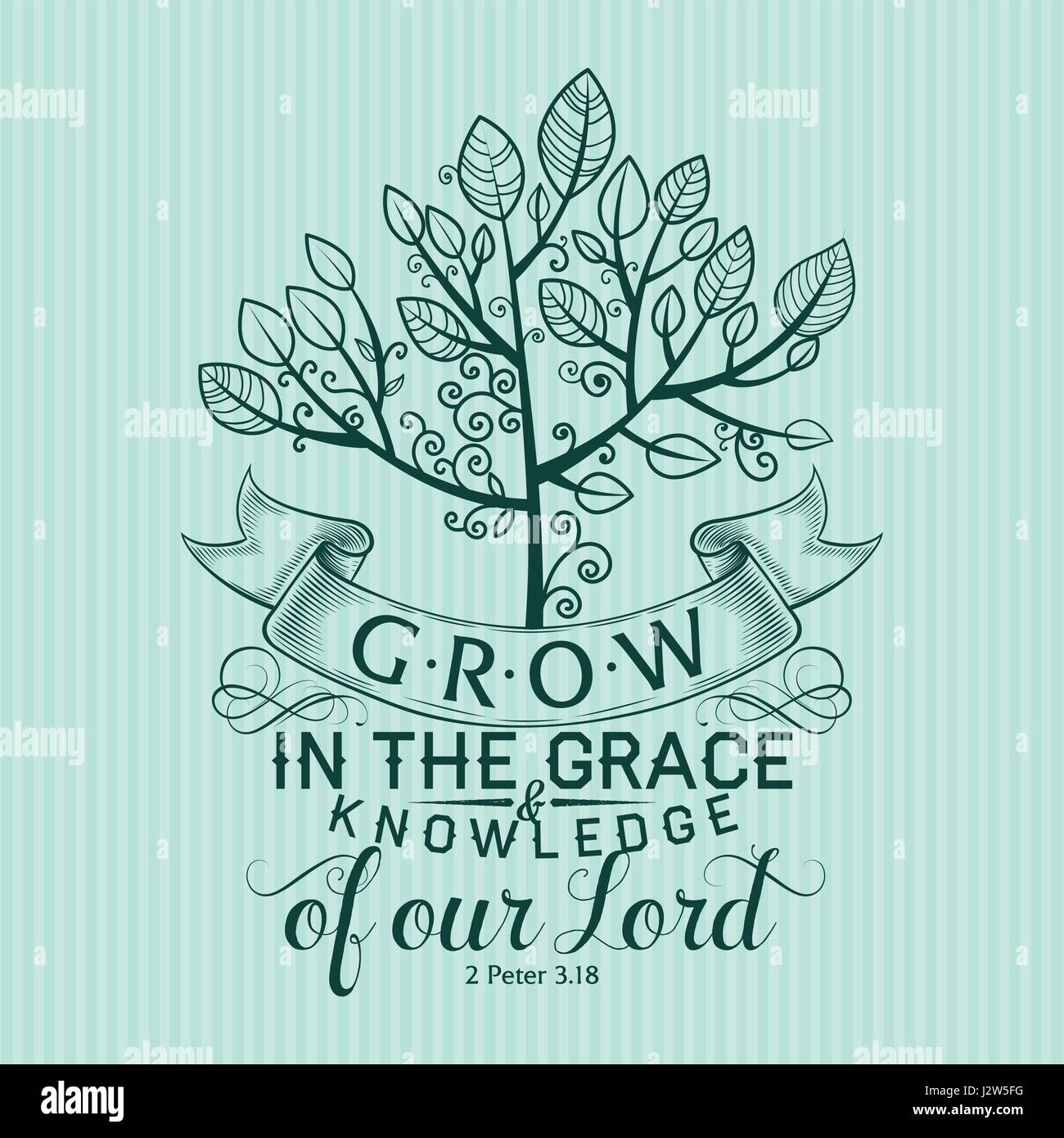 Christian print. Grow in the Grace Stock Vector Image & Art - Alamy