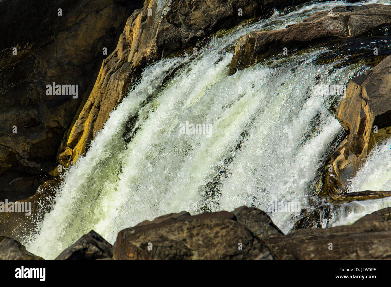 Part of cataracts at Great Falls of the Potomac River Stock Photo