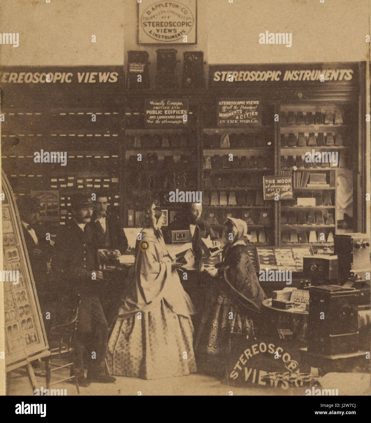 1870s D Appleton & Co stereoscopic views and implements Broadway NYC LC detail2 Stock Photo