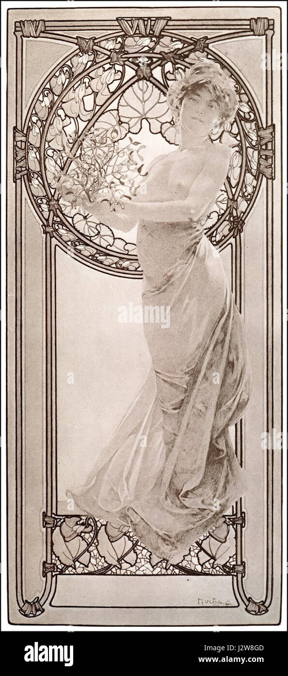 12 mucha documentsdecoratifs 1901 Stock Photo