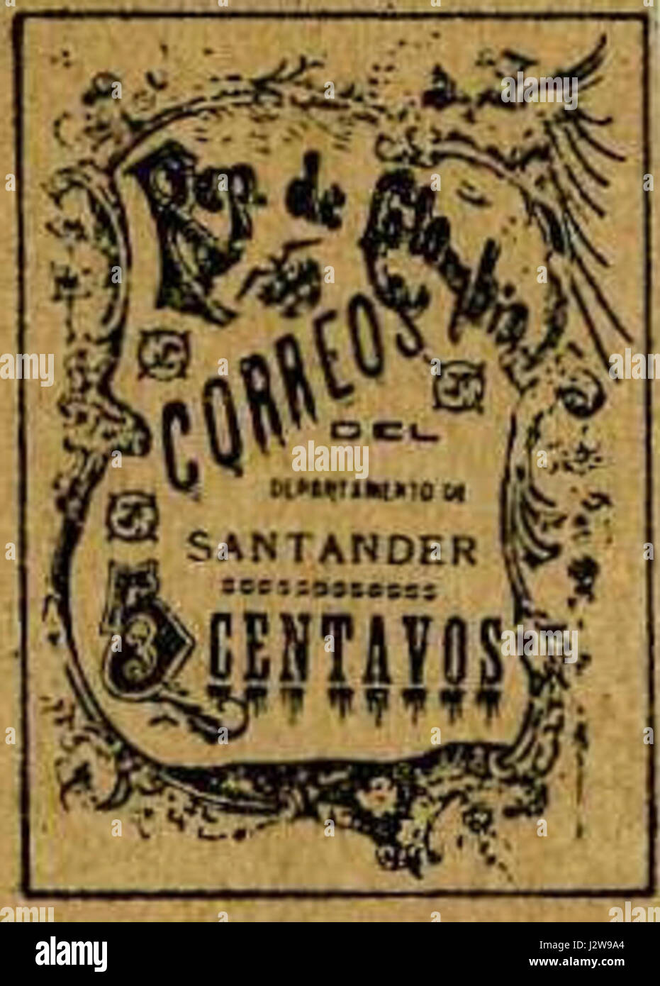 1905 stamp of Santander Stock Photo