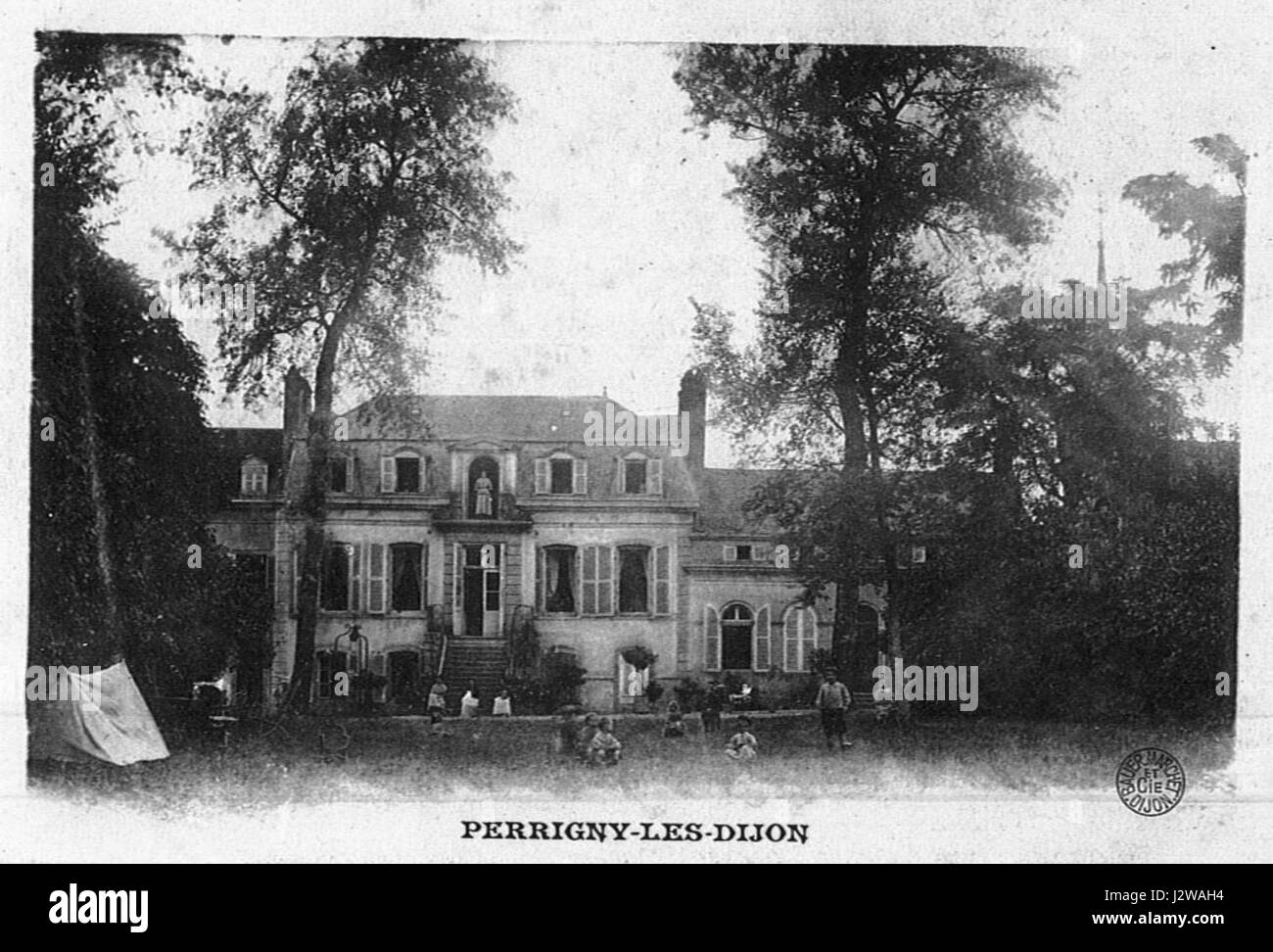 This image shows a chateau, possibly from the 19th century, reflecting classic architectural elements and its significance as a historical landmark. Stock Photo