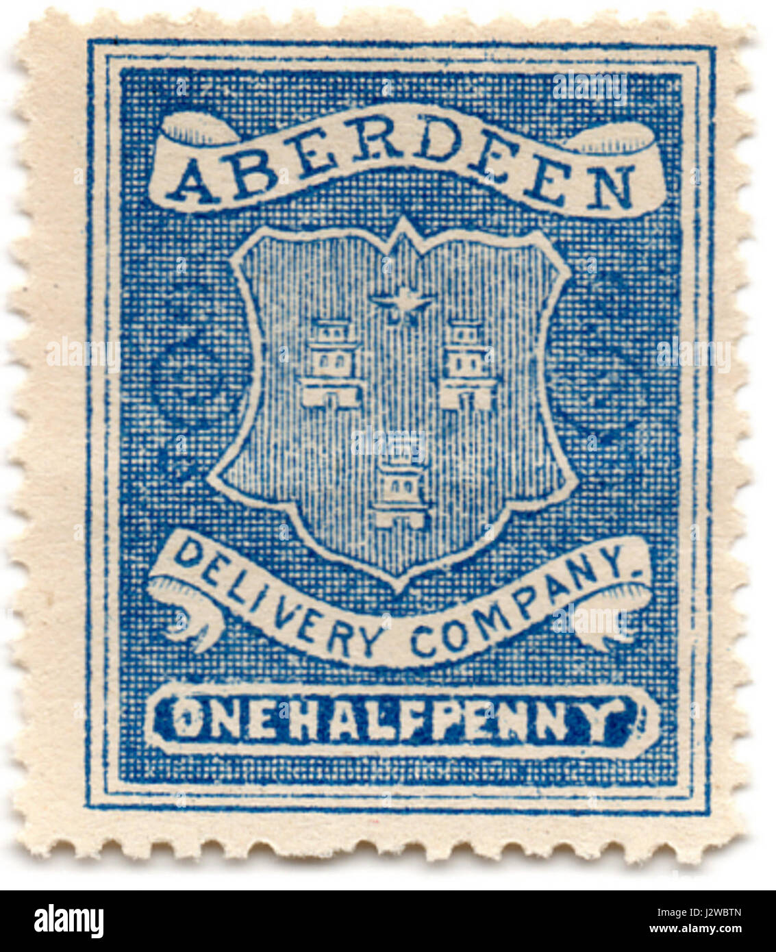 Aberdeen Delivery Company half penny stamp Stock Photo