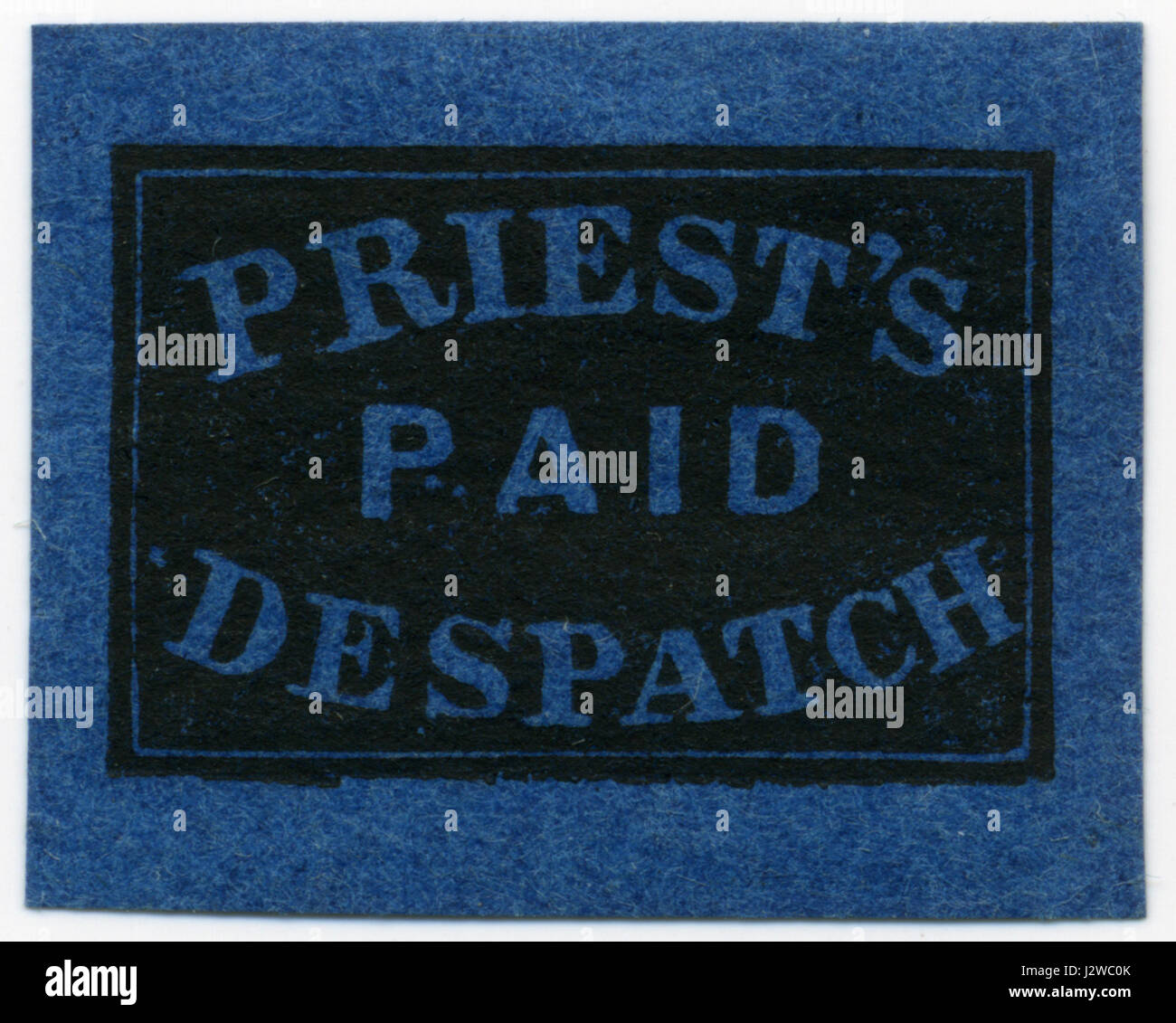 The 121L7 1851 Priest's Despatch is a rare blue 2-cent stamp, used for ...