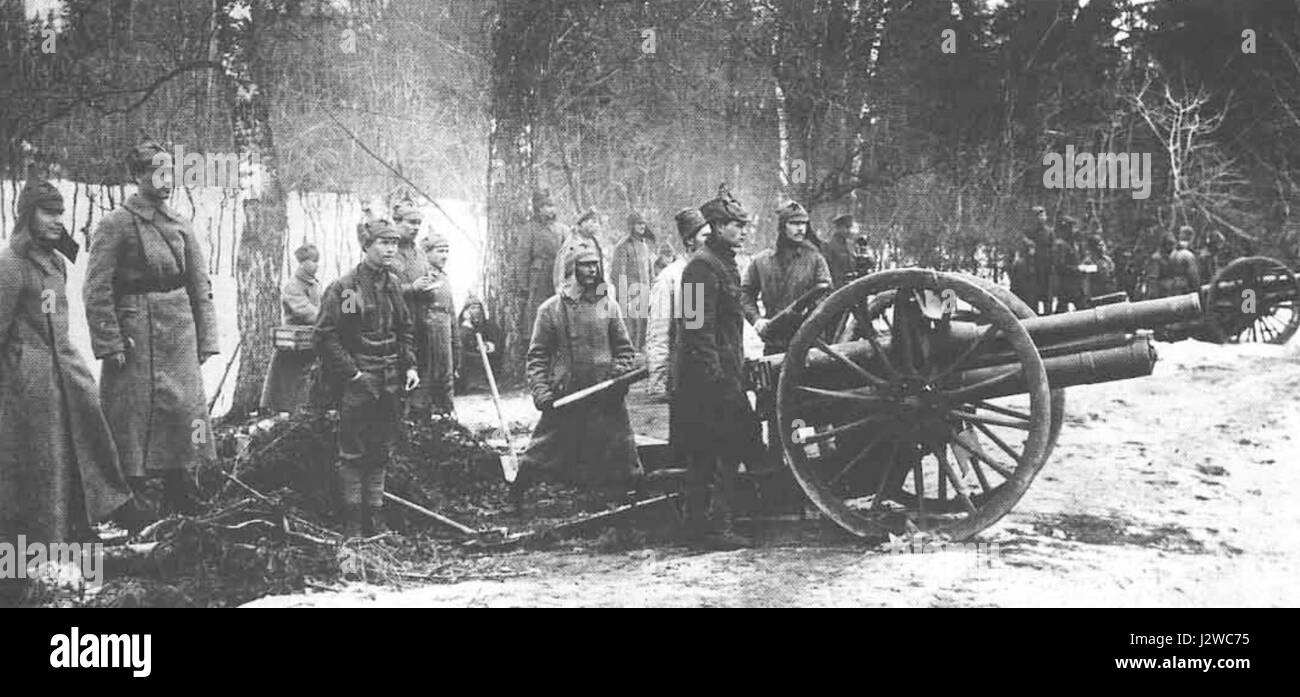 1921-artillery south of kronstadt Stock Photo