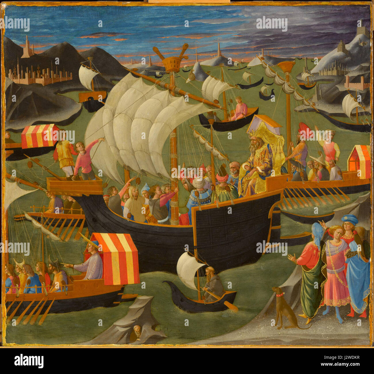1 Pesellino, Journey of the Magi, Melchior Crossing the Red Sea, ca. 1440-45, Williamstown, Sterlink and Francine Clark Art Institute Stock Photo