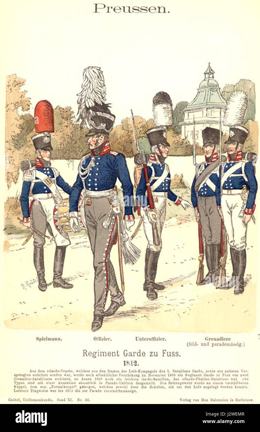 The 1812 Regiment Garde zu Fuß was a military unit in the Napoleonic ...
