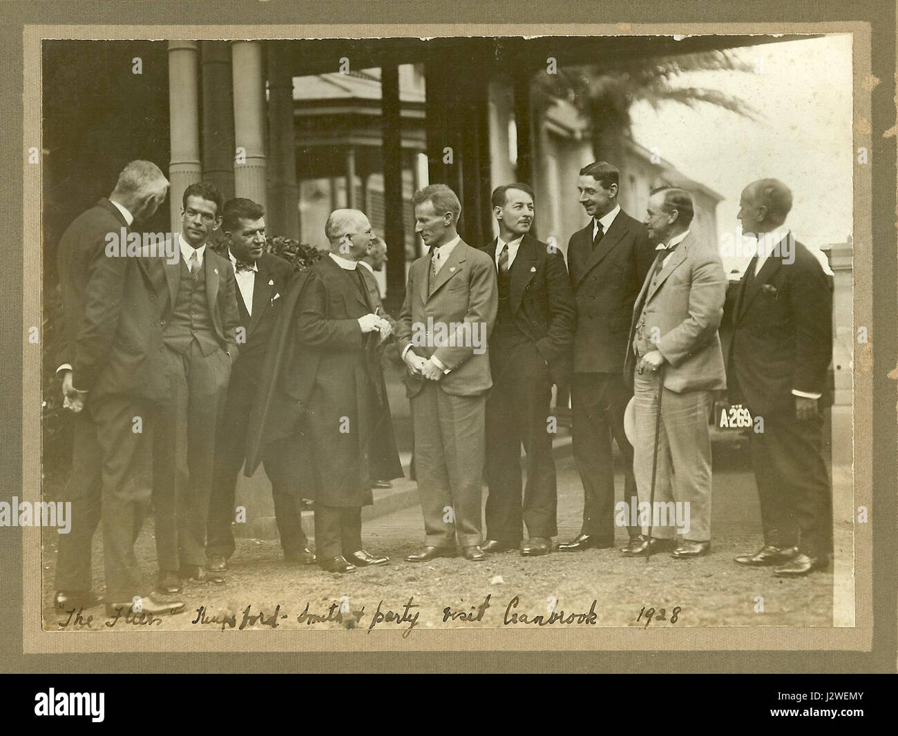 1928 Charles Kingsford Smith visits Cranbrook School Stock Photo