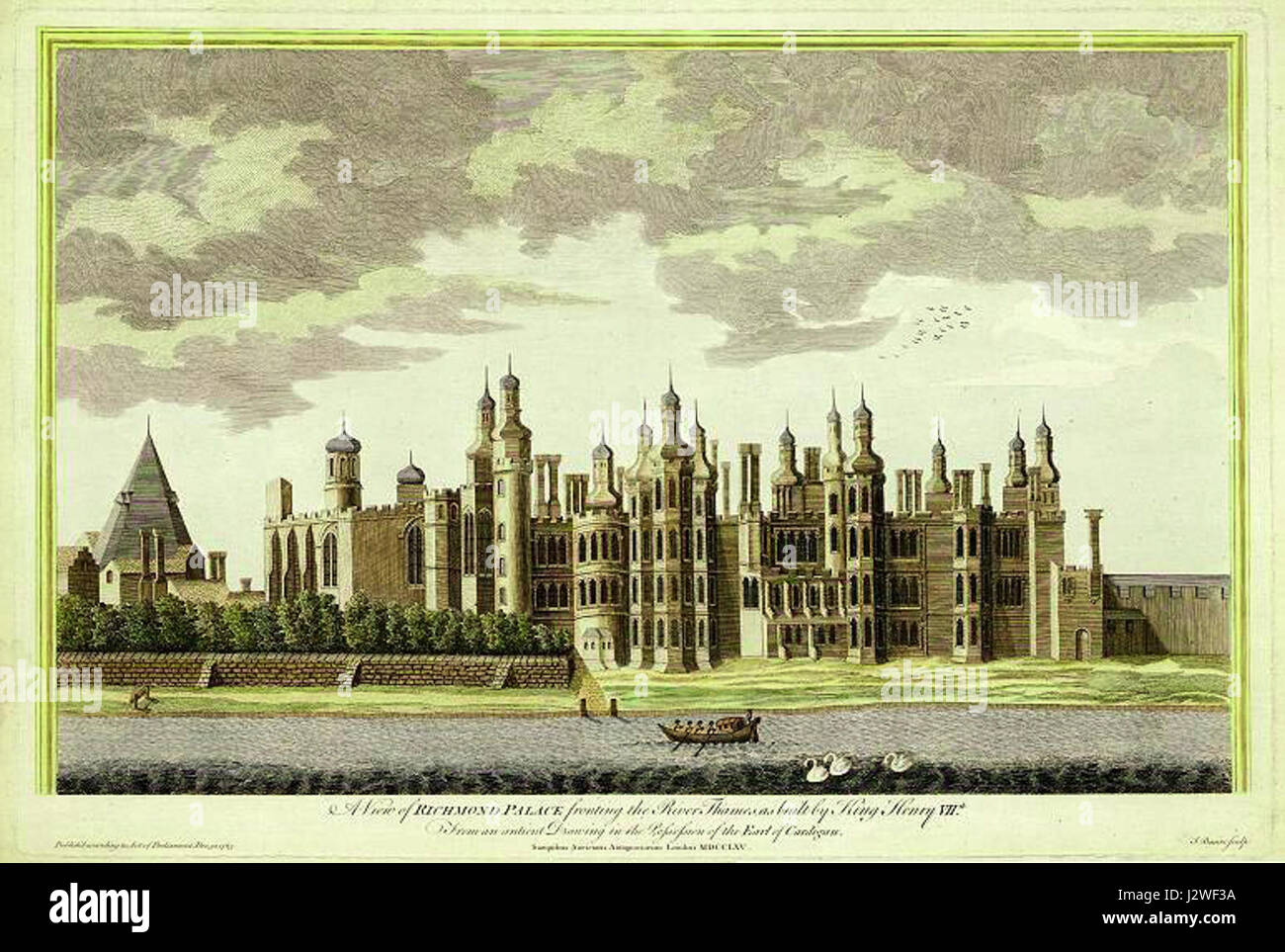A View of Richmond Palace published in 1765 Stock Photo