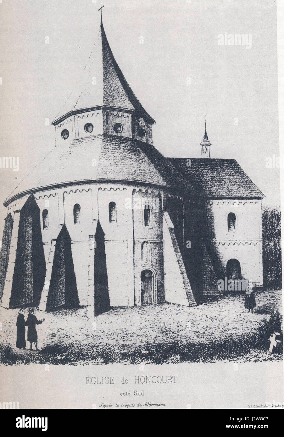 Abbaye de Honcourt is a historical abbey, known for its architectural significance and role in the religious history of France, particularly in the Middle Ages. Stock Photo