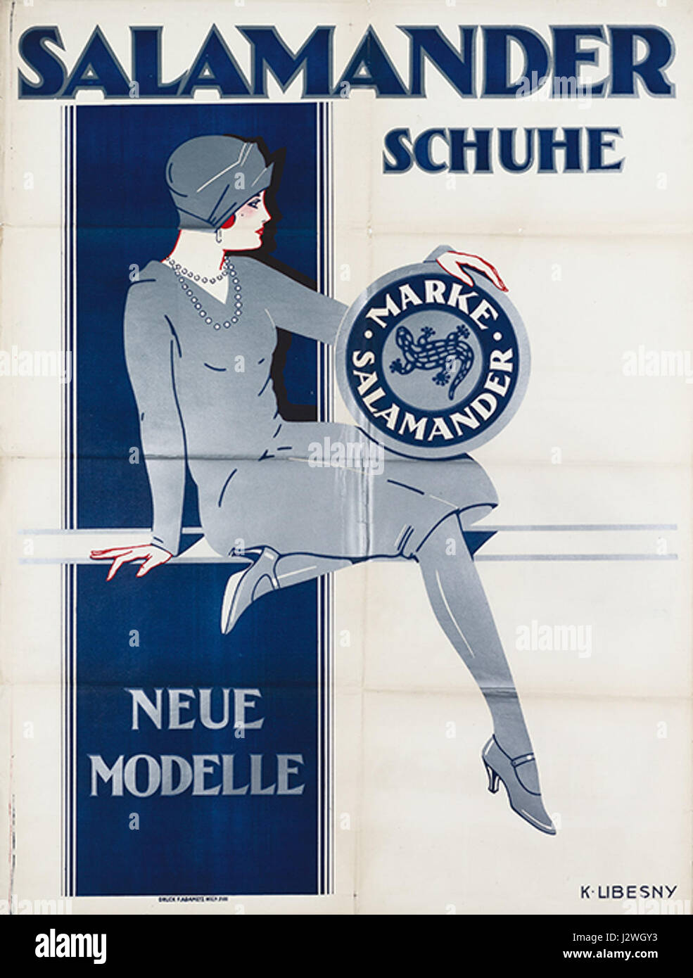 1928 circa Kurt Libesny Plakat Salamander Schuhe Salamander AG, Stuttgart-Kornwestheim, Druckerei F. Adametz, Wien Stock Photo