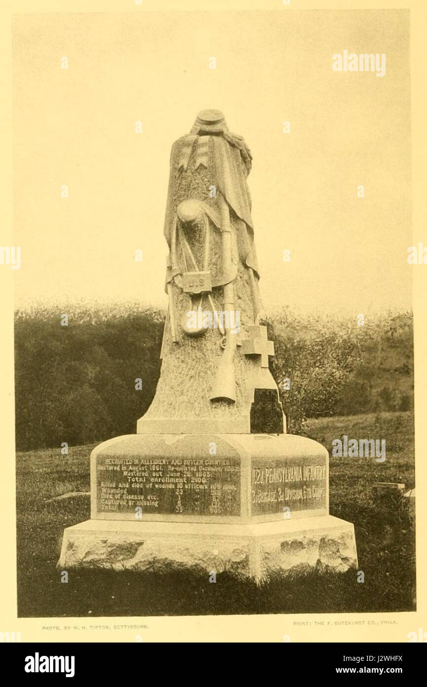 The 12th Pennsylvania Cavalry Regiment served in the American Civil War, participating notably in the Battle of Gettysburg. Stock Photo