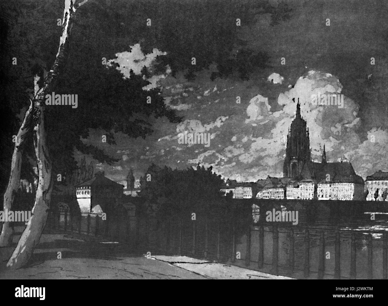 Old map of frankfurt Black and White Stock Photos & Images - Alamy