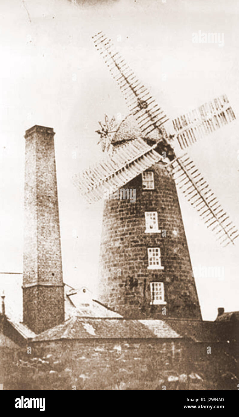 Callington Mill 1880 Stock Photo