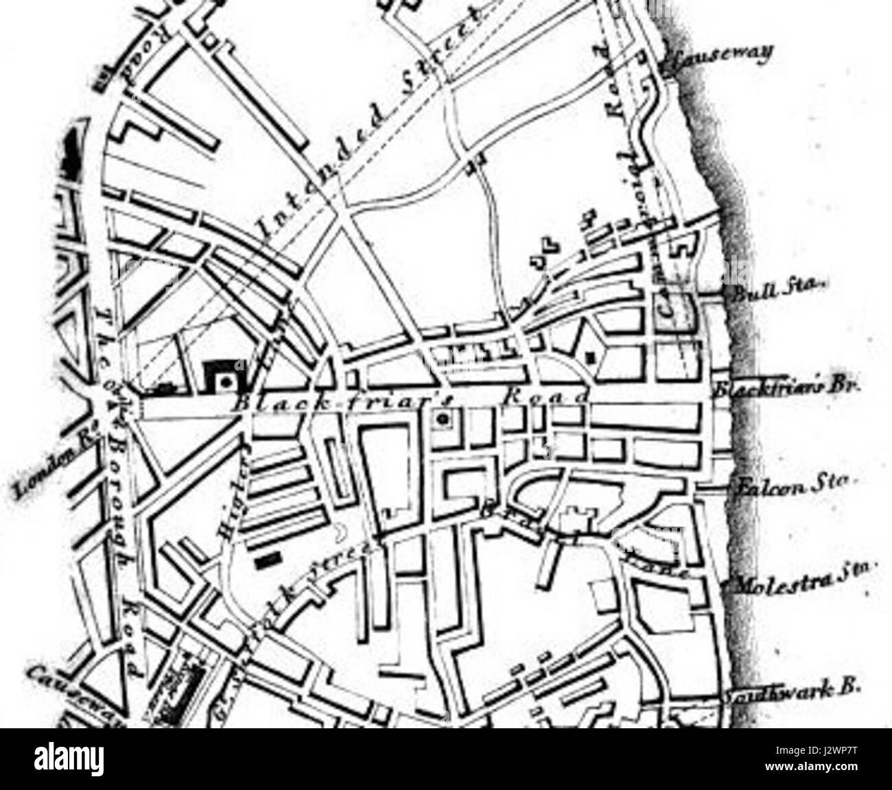 Blackfriars Bridge Area 1817 Stock Photo Alamy