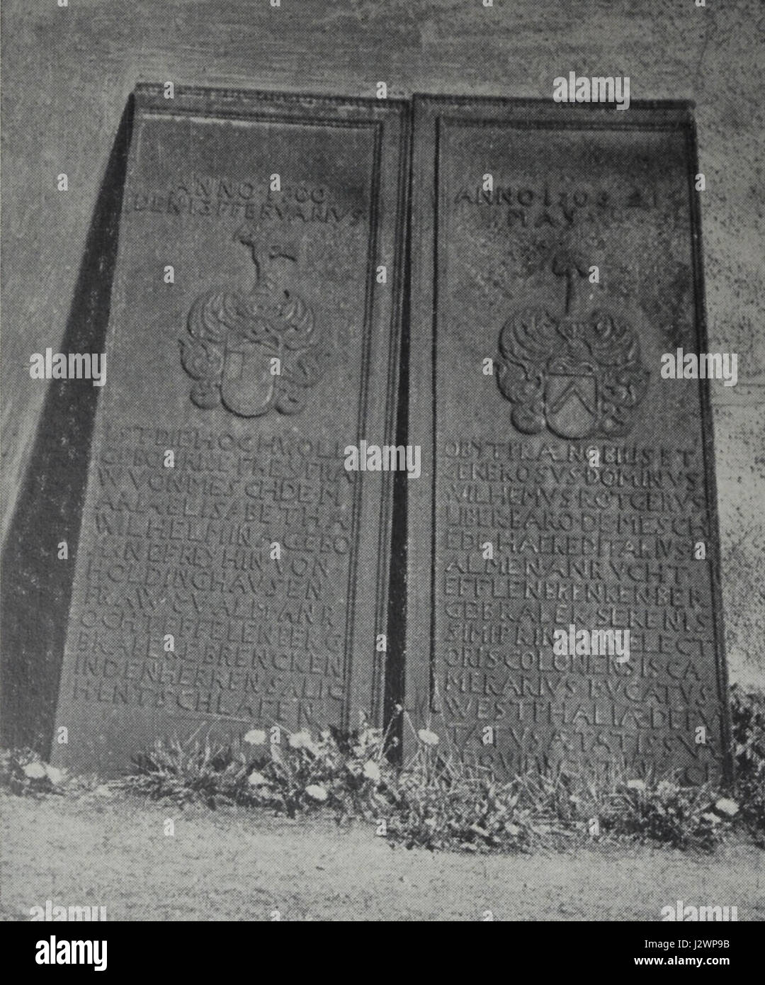 Alme Grabplatten Aufnahme von 1914 Stock Photo