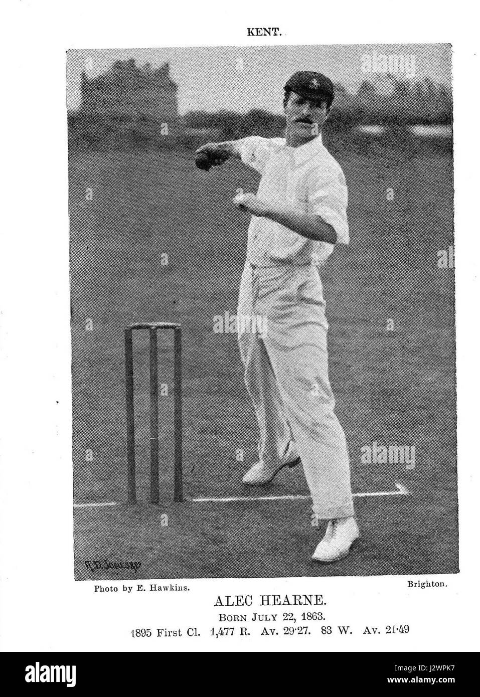Alec Hearne was an English cricketer active during the late 19th and early 20th centuries. Known for his bowling skills, he played in multiple first-class matches and contributed to the development of cricket in England. Stock Photo