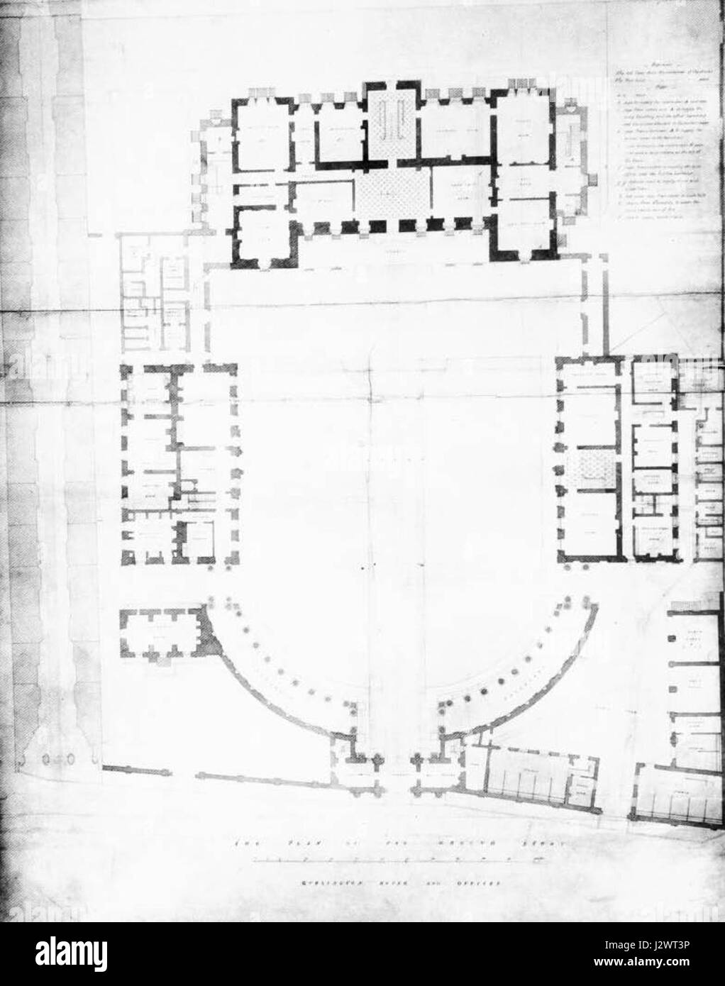 Burlington House ground floor plan by Samuel Ware in connection with remodelling of 1815-18 edited Stock Photo