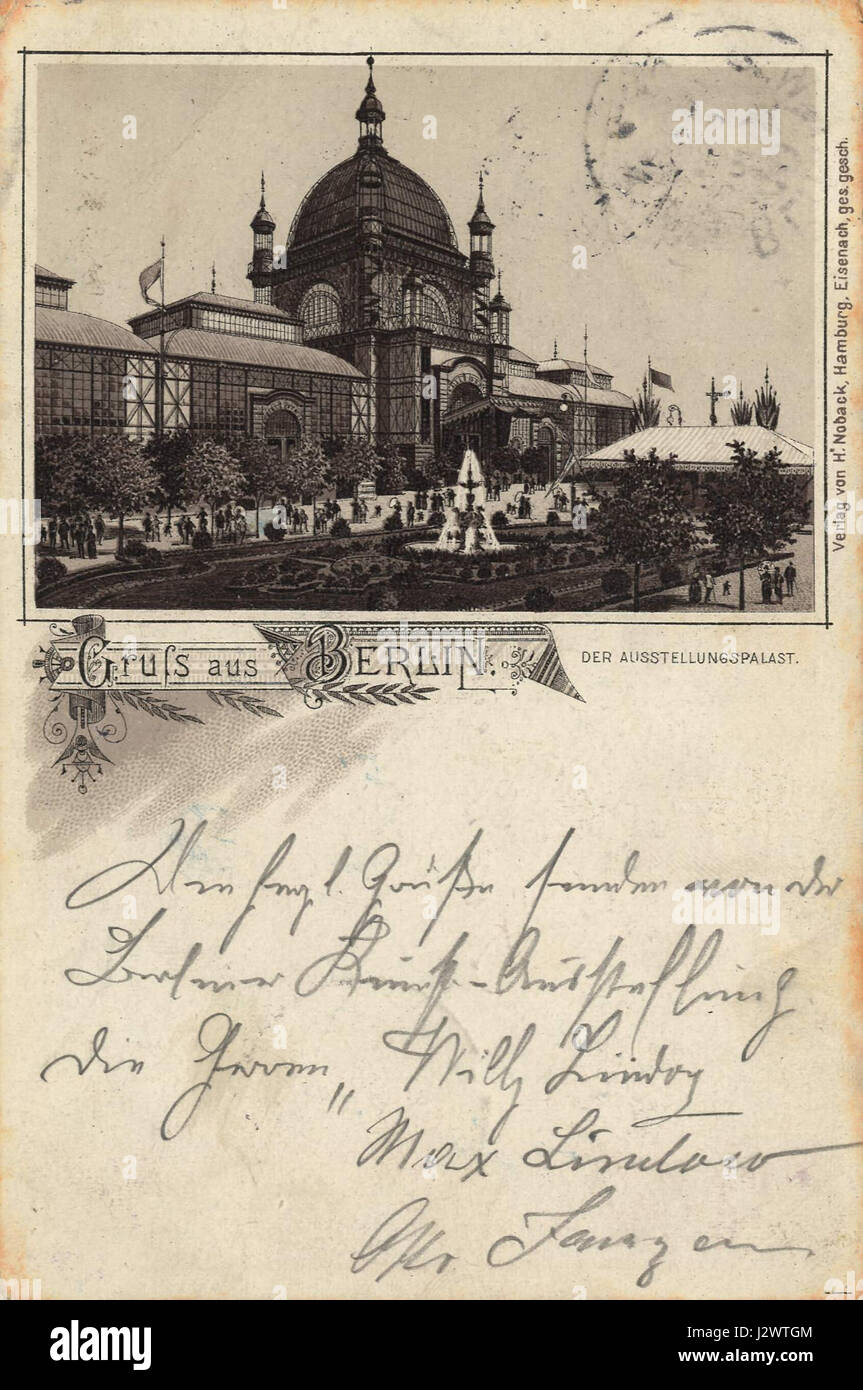 Berlin, Treptow, Gewerbeausstellung 1896, Ausstellungspalast Stock Photo