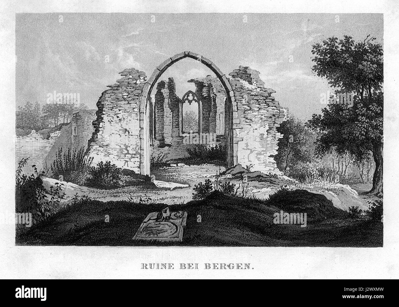 Bergen Hubertuskapelle 1852 Stock Photo