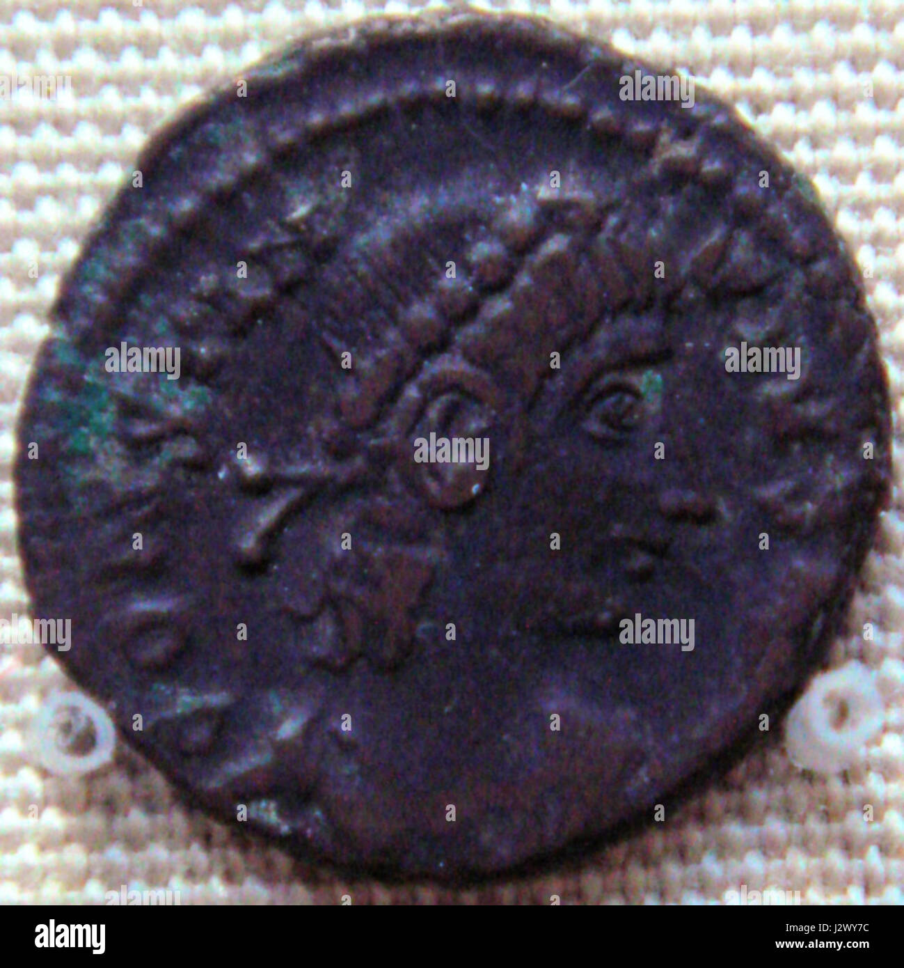 Bronze coin of Contantius II 337 361 found in Karghalik Stock Photo