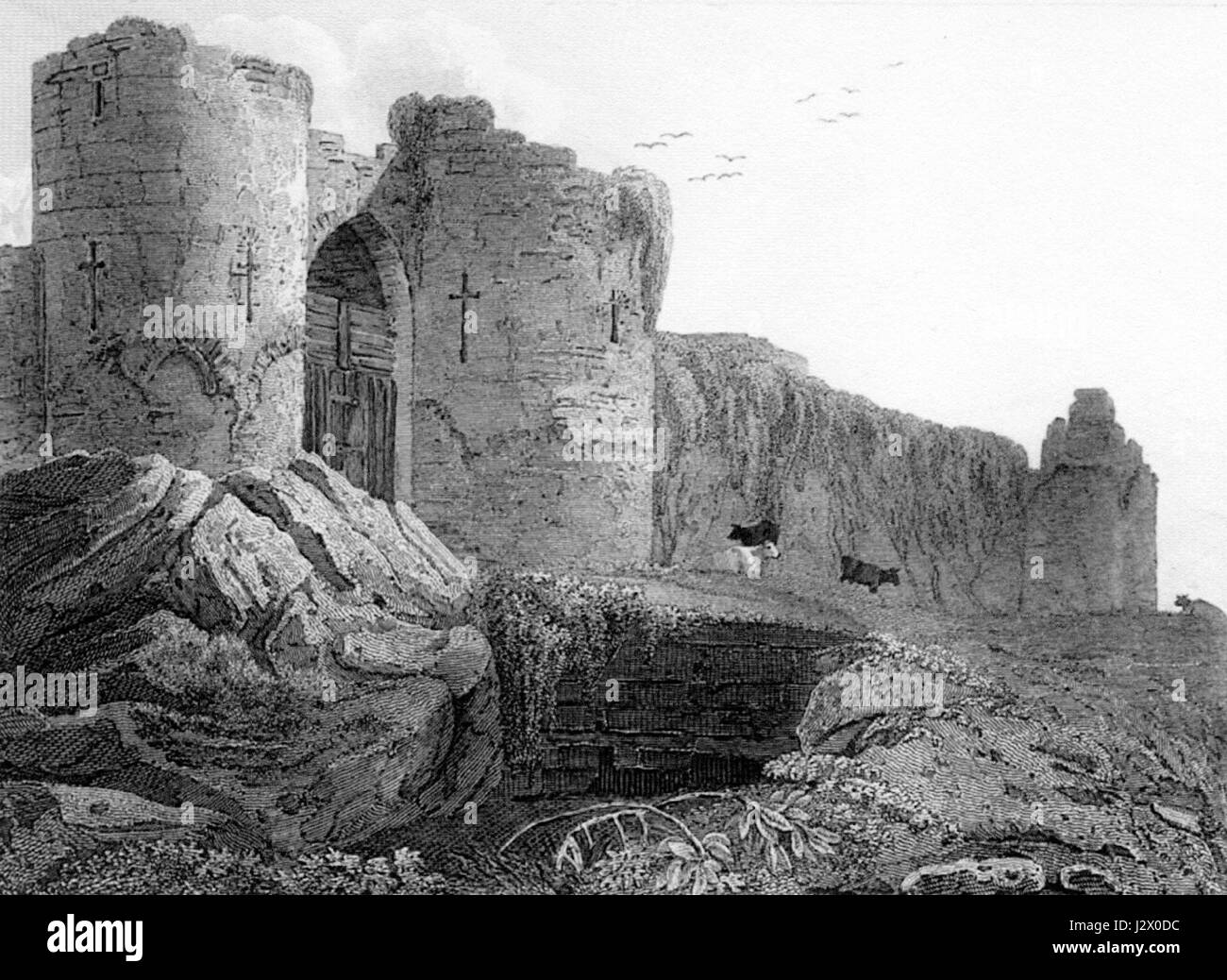 Beeston Castle Gateway 1816 Stock Photo Alamy