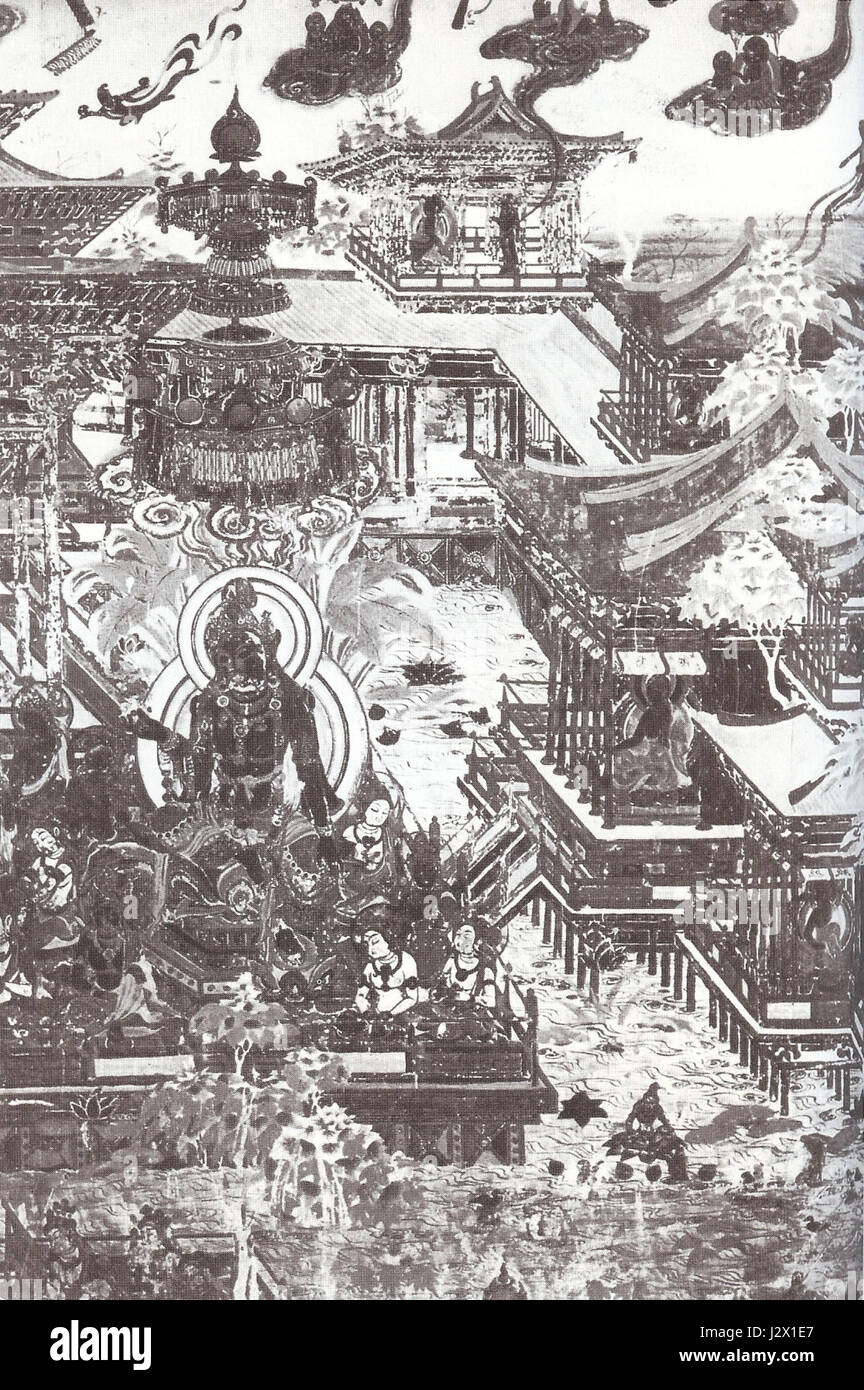 Buddhist Paradise of Amitabha, Tang Dynasty Stock Photo