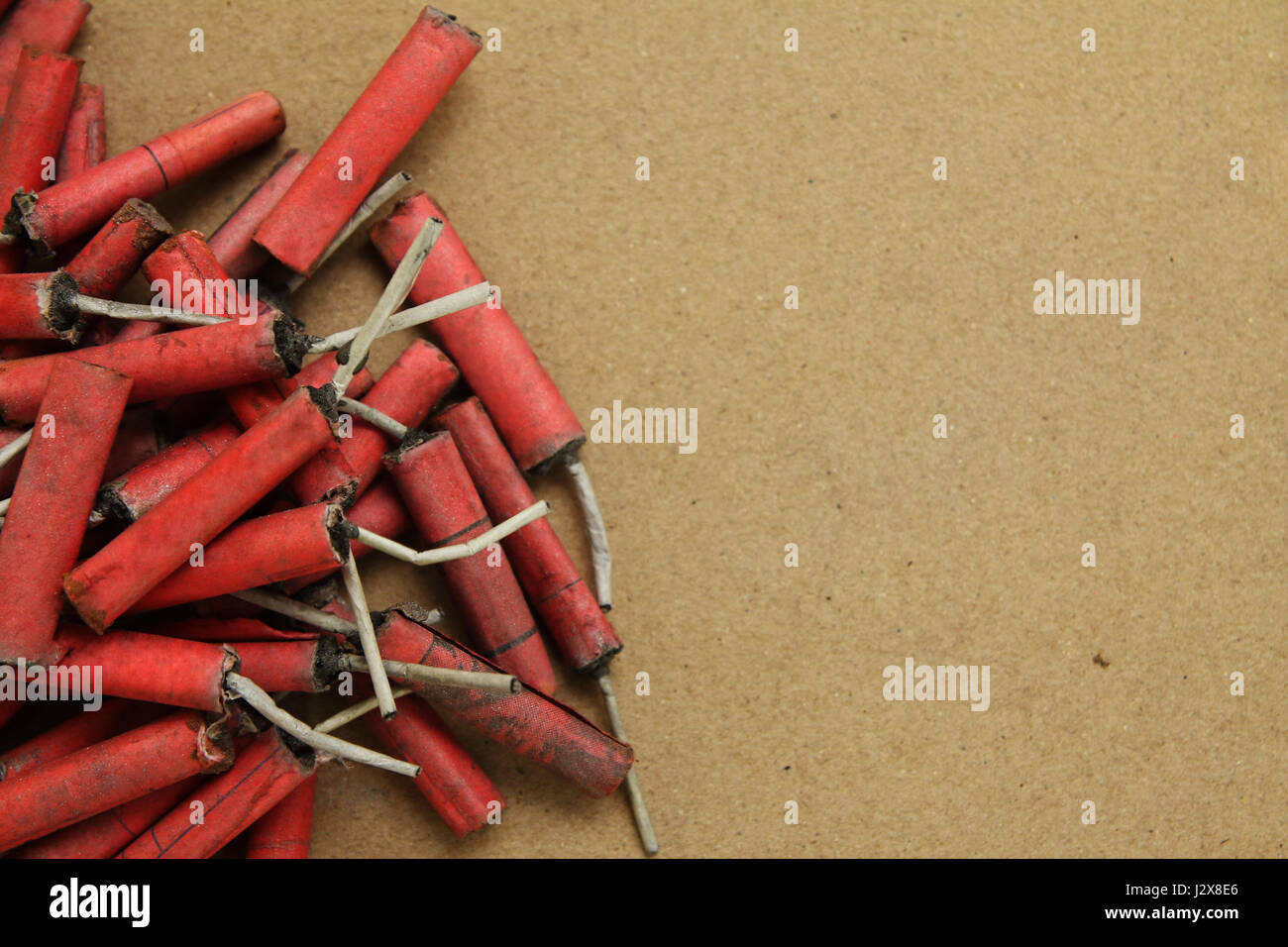 Hand Made Red Firecrackers Stock Photo