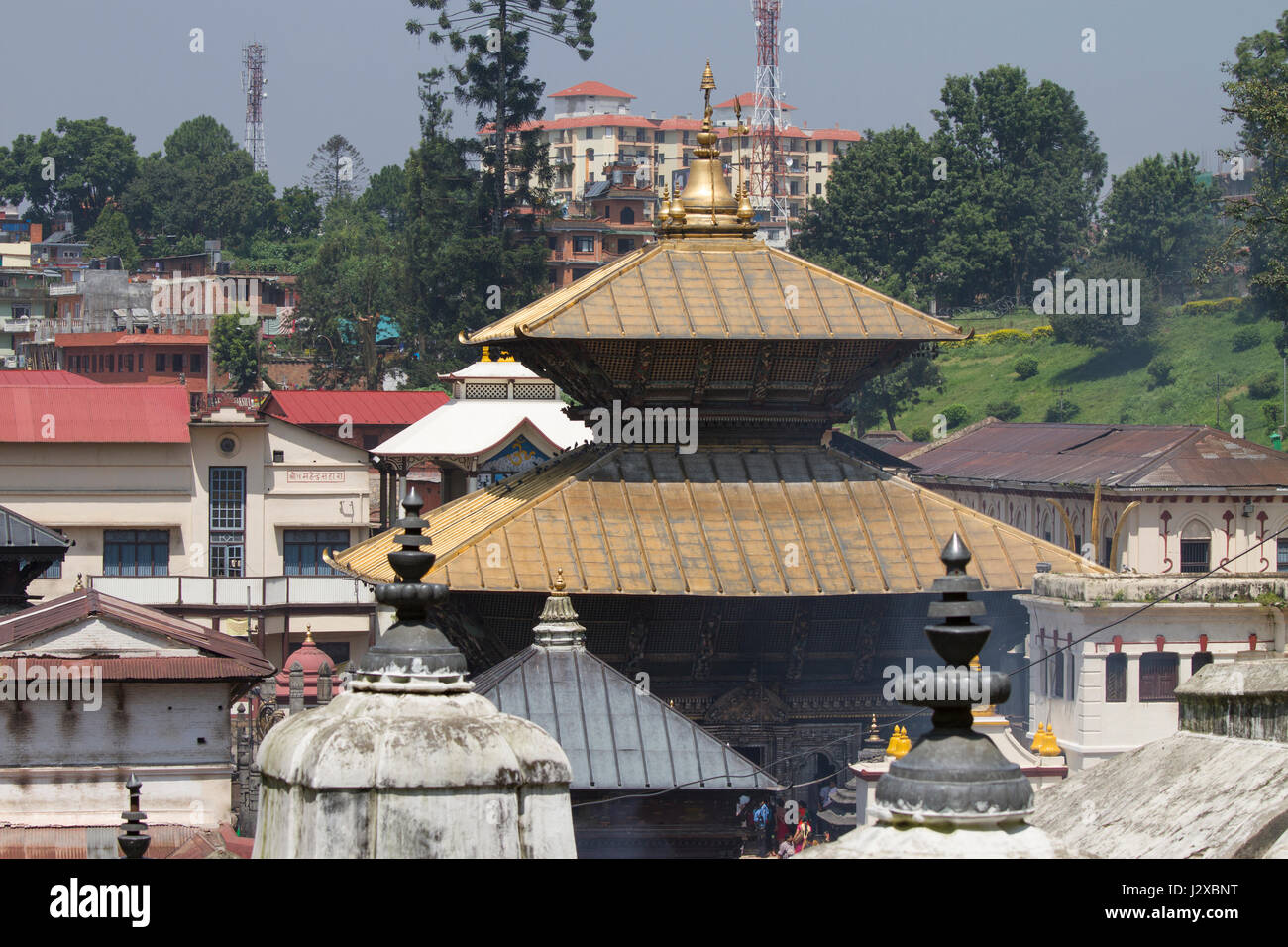 East side of Pashupatinath Temple complex, Kathmandu, Nepal Stock Photo