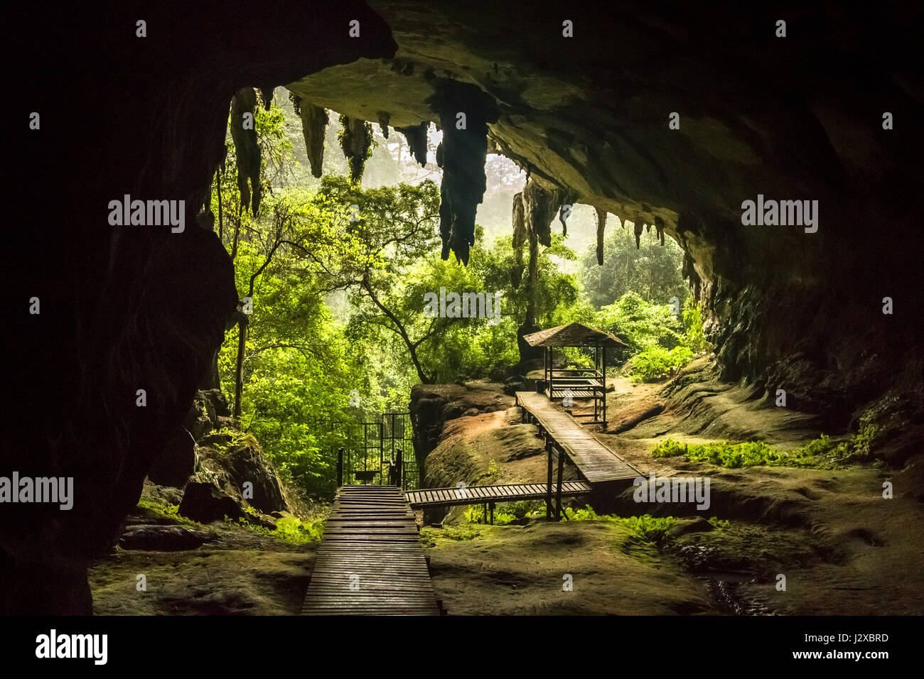Cave entrance in Niah National Park, Niah Cave in Sarawak Malaysia Stock Photo