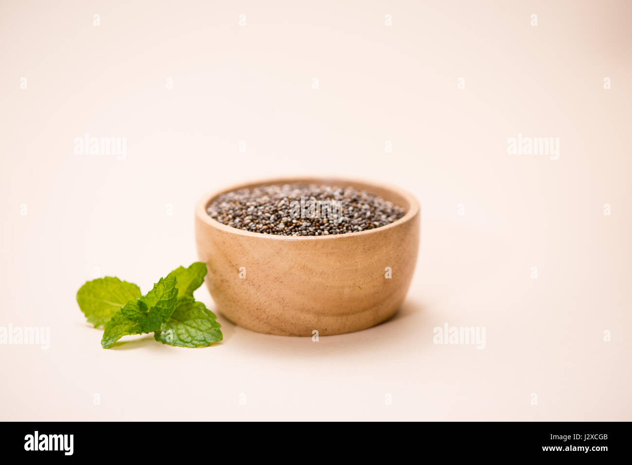 Close-up of raw, unprocessed, dried black chia seeds Stock Photo