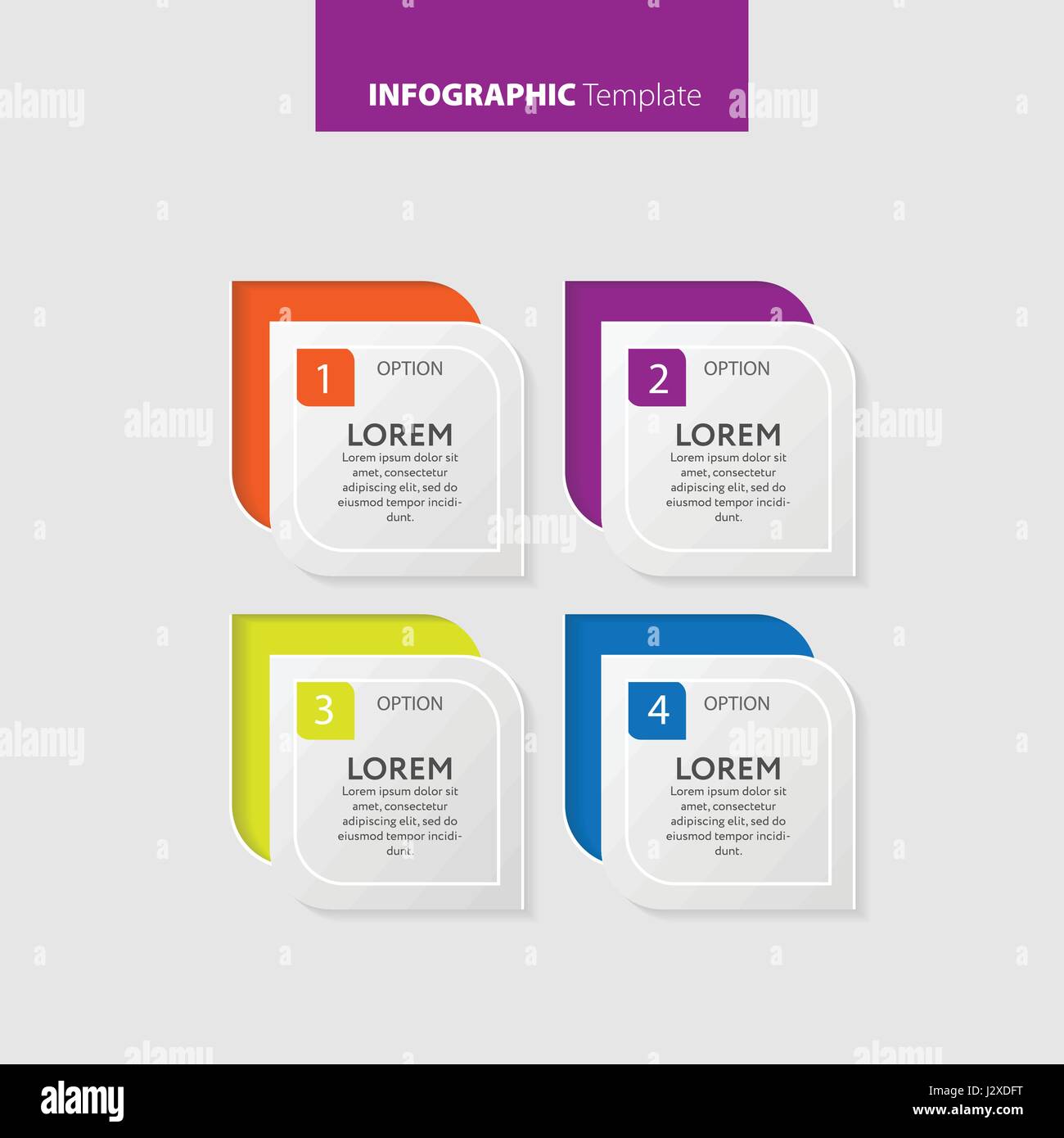 Vector Infographic report template made from lines and icons. Stock Vector