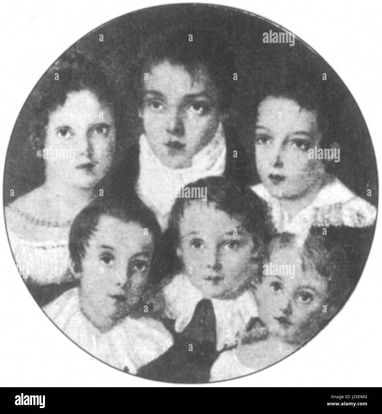 Ana Luisa de Loreto wife of Caxias with siblings Stock Photo