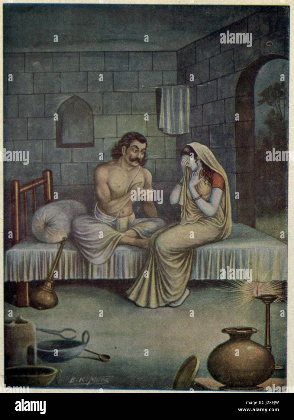 Bhimasena and Draupadi are figures from the Mahabharata, an ancient ...
