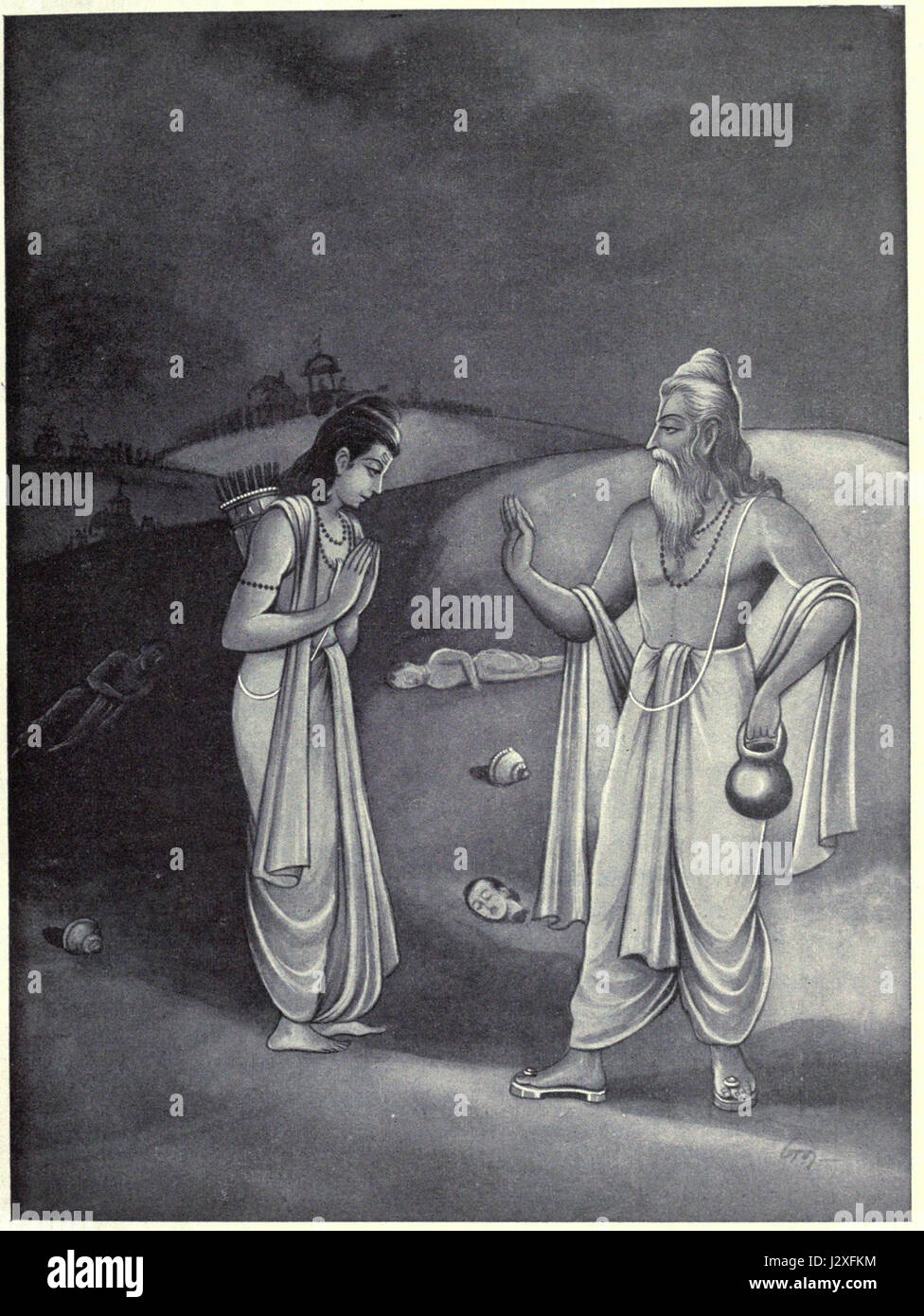 Ashwatthama with Vyasa Stock Photo