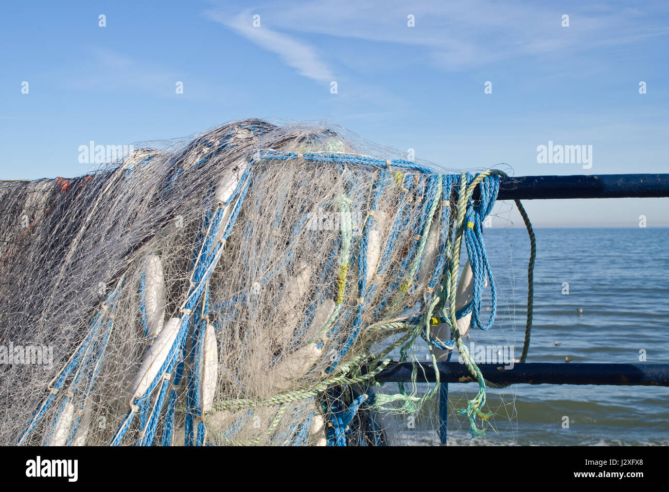 Fishing nets drying UK Stock Photo Alamy
