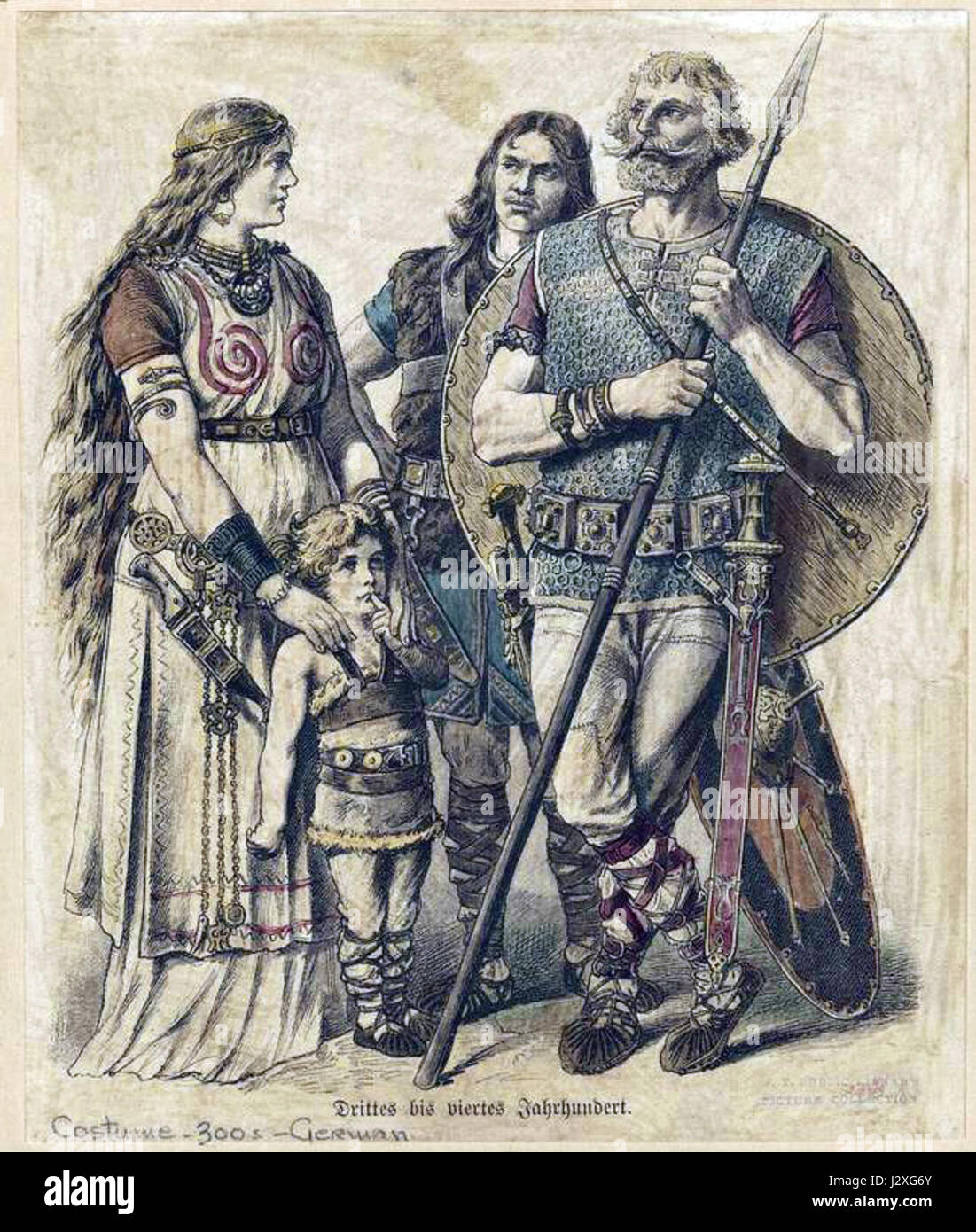 Ancient German Family Stock Photo Alamy