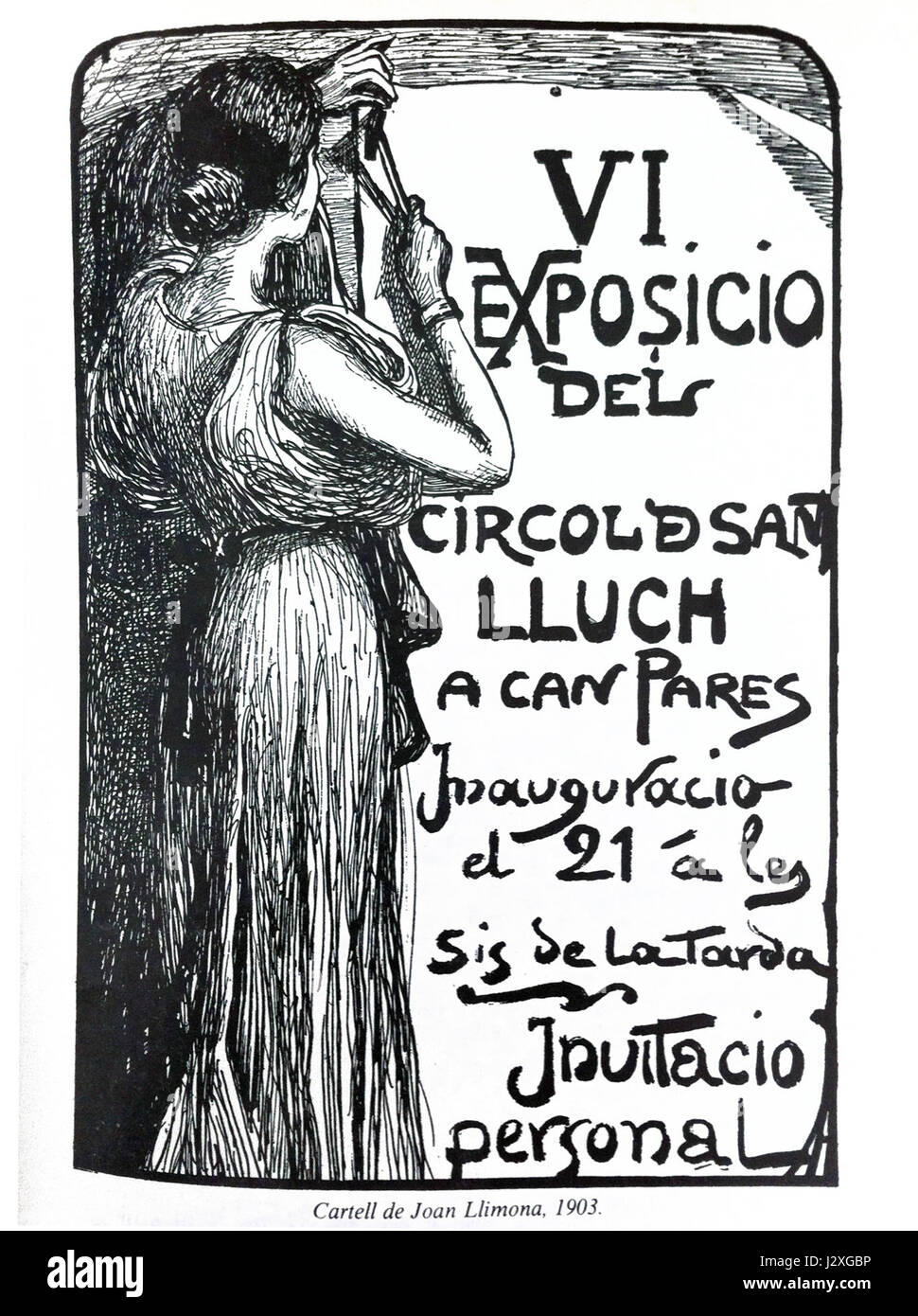 Cartell de Joan Llimona, 1903. Stock Photo