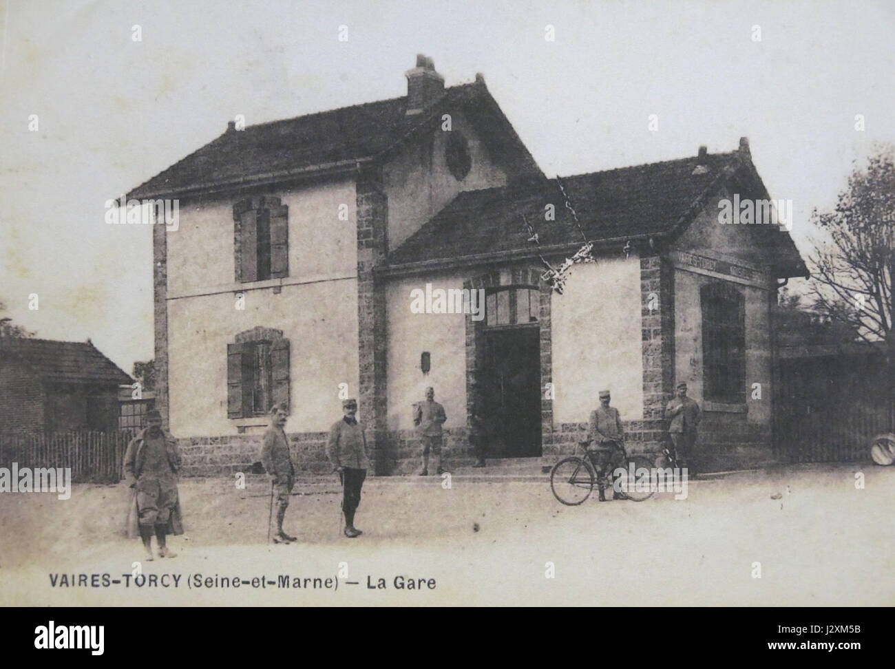 The Ancienne gare de Vaires is a historical railway station located in Vaires, France. It represents a significant part of the countryâ€™s transportation history during the 19th century. Stock Photo