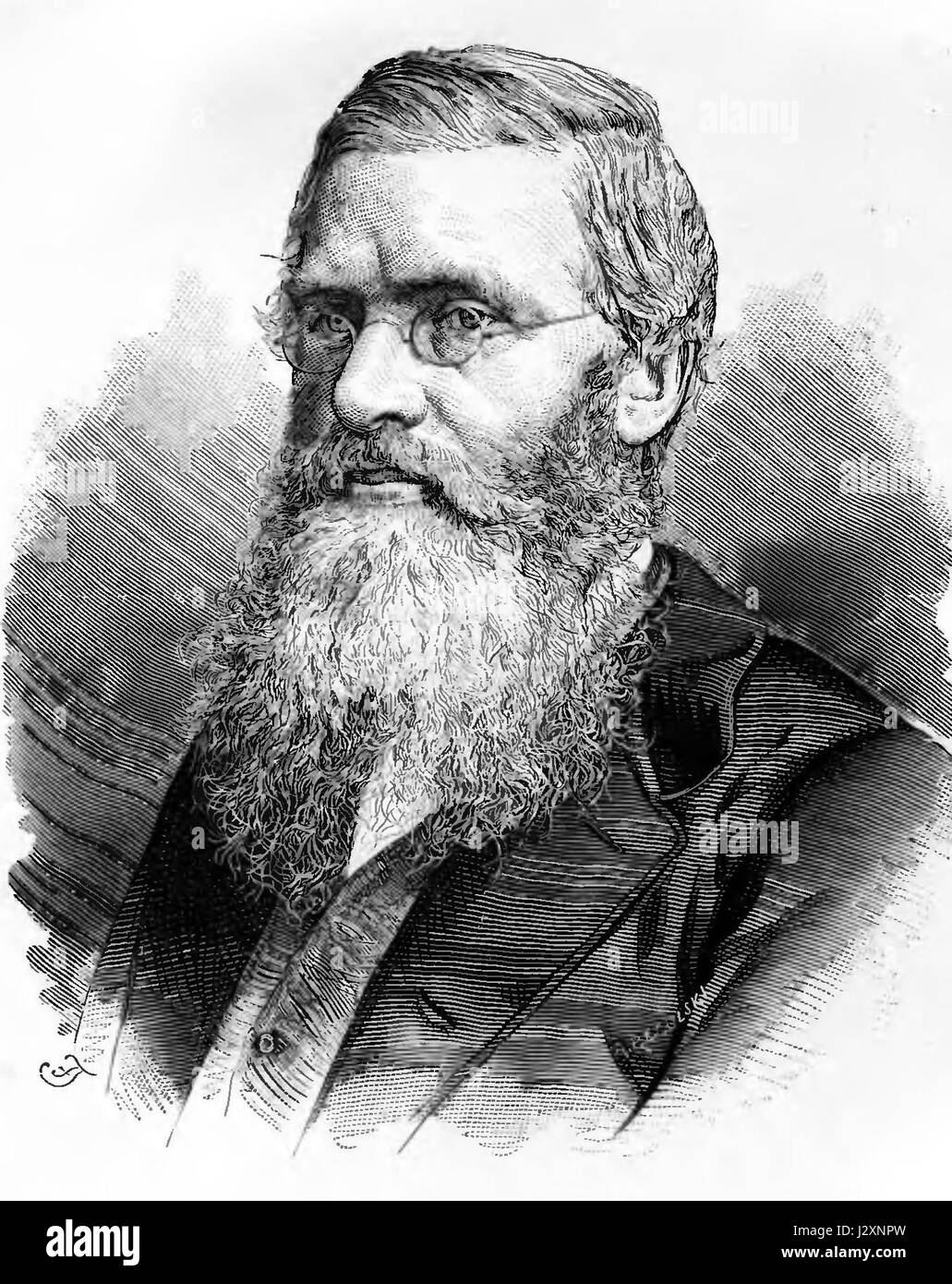 Alfred Russel Wallace engraving Stock Photo