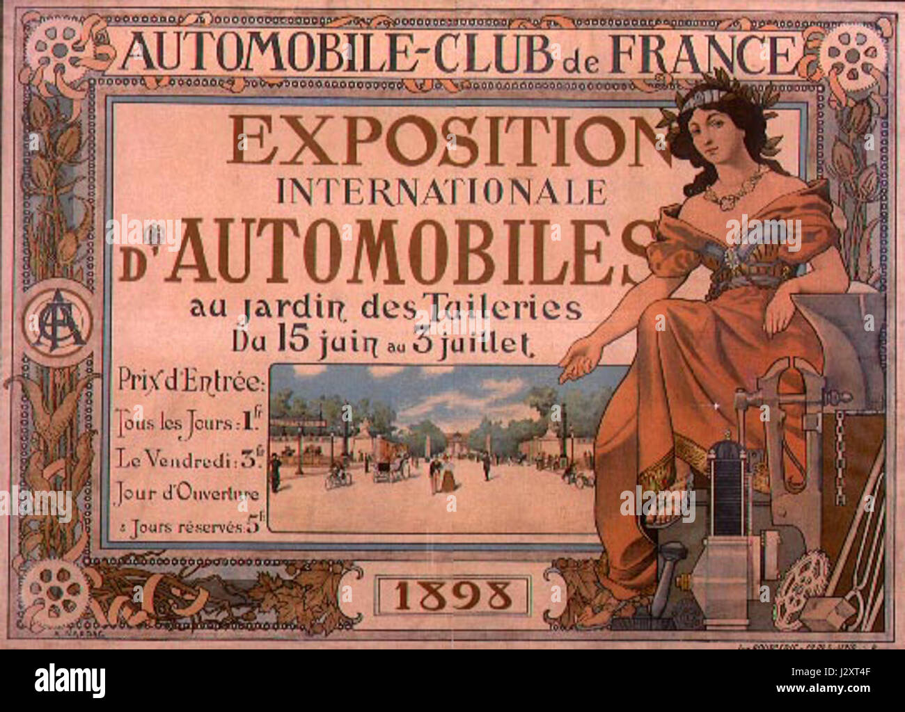 Autosalon Parijs 1898 Stock Photo