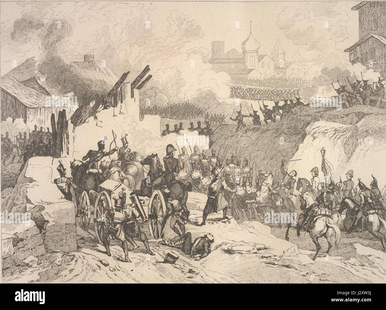 Battle of Maloyaroslavets 1812 by Martinet Stock Photo