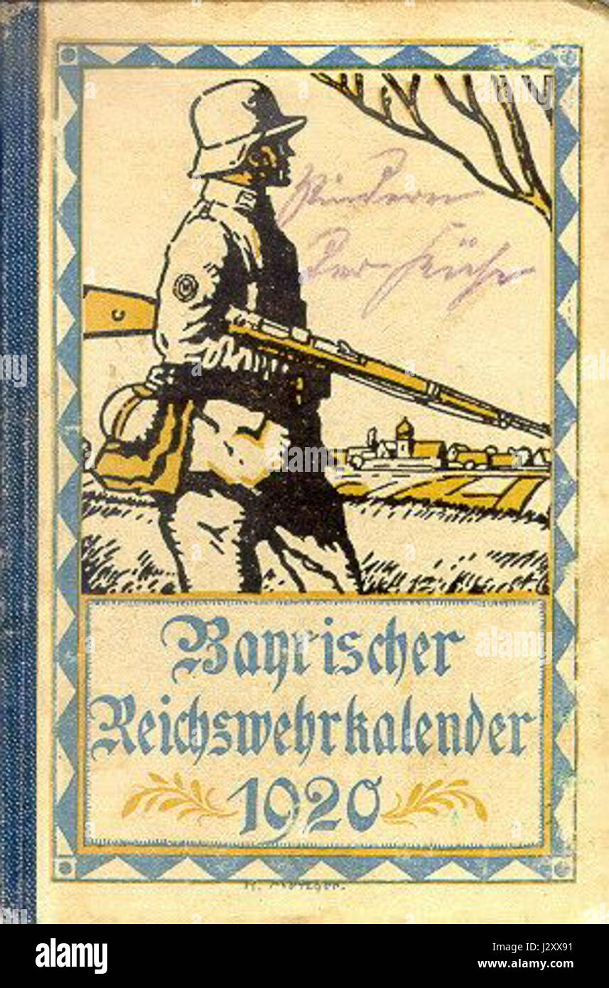 Bayrischer Reichswehrkalender 1920 Stock Photo
