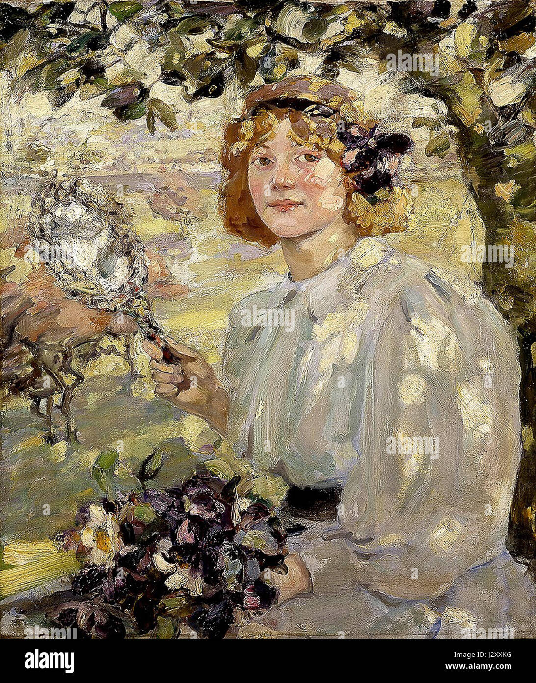 Bessie MacNicol - Under The Apple Tree 1899 Stock Photo