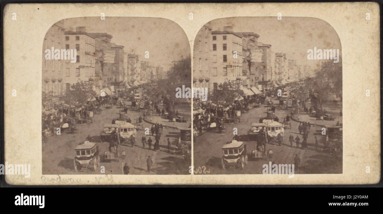 Broadway from Barnum's Museum, by E. & H.T. Anthony (Firm) 2 Stock Photo