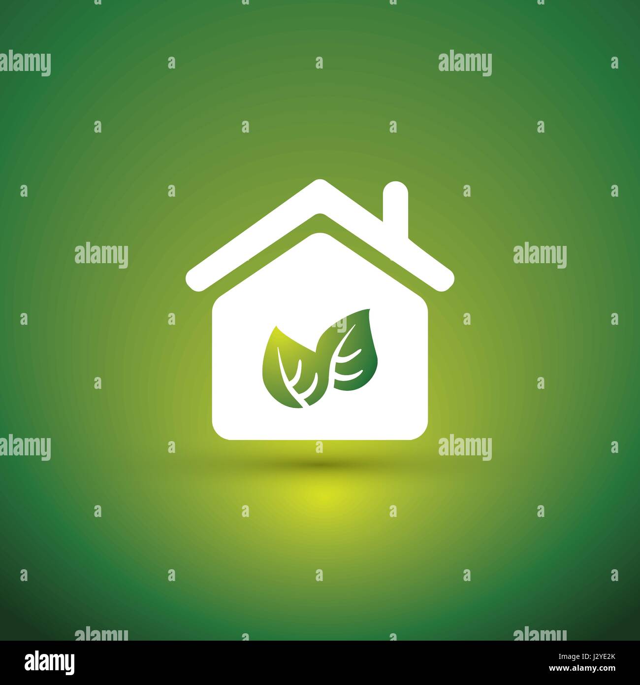 Eco House, Home Concept Design - House Icon With Leaves - Abstract ...