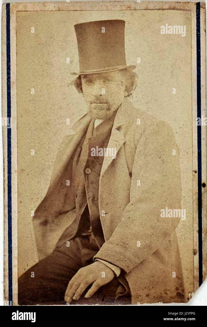 Auguste Rodin wearing a top hat, c1862, Charles Hippolyte Aubry Stock Photo