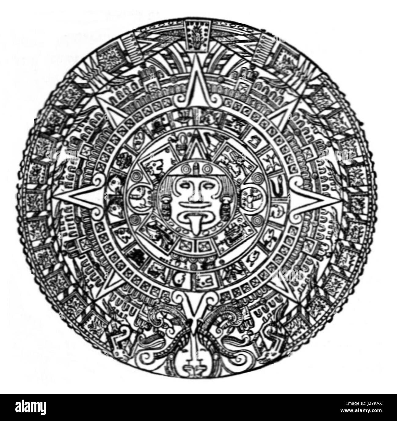 Aztec calendar Black and White Stock Photos & Images - Alamy