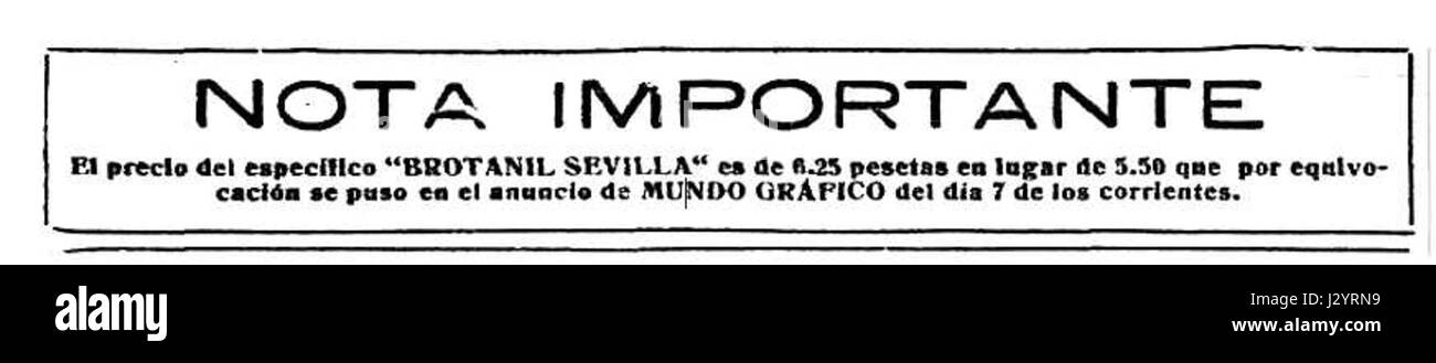 Brotanil-Sevilla-1925-01-14-Mundo-Grafico Stock Photo