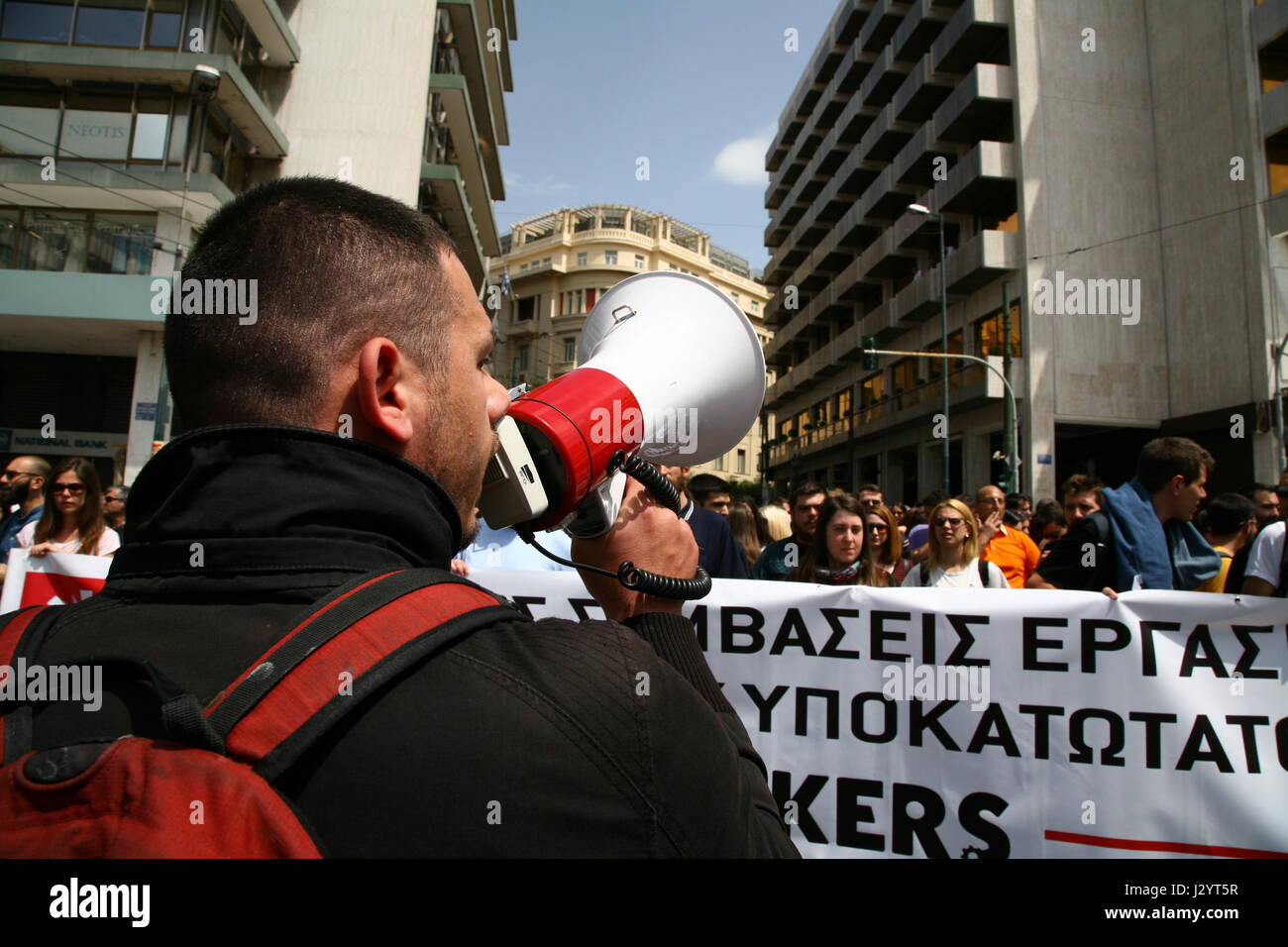 Athens, Greece. 01st May, 2017. Greek leftists and union demonstrate in ...